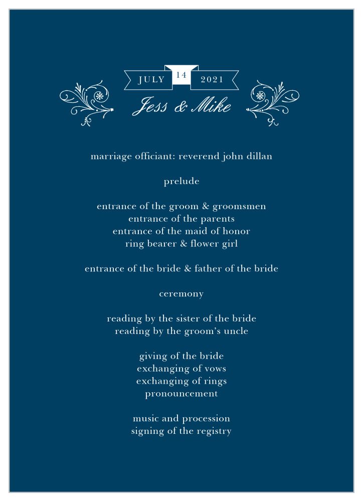 Sweet Antiquity Wedding Programs