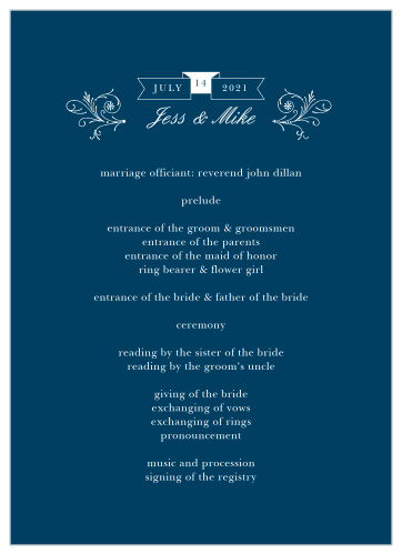 Sweet Antiquity Wedding Programs