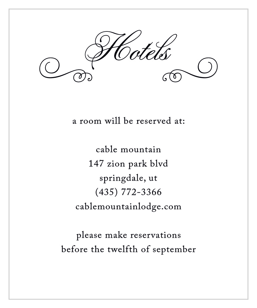Stately Silhouette Accommodation Cards