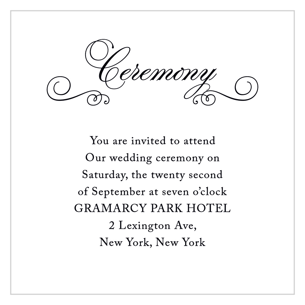 Stately Silhouette Ceremony Cards