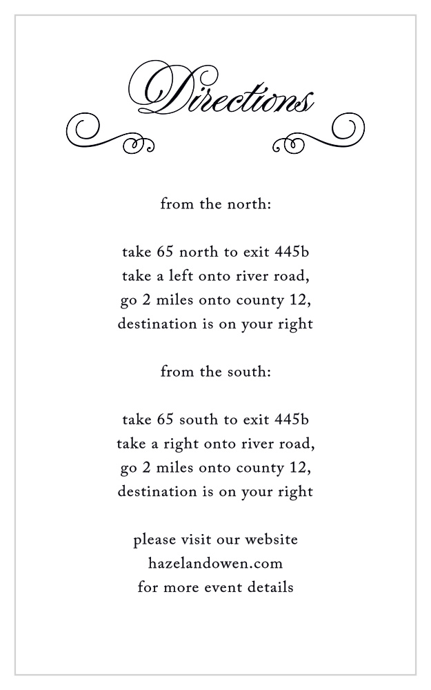Stately Silhouette Direction Cards