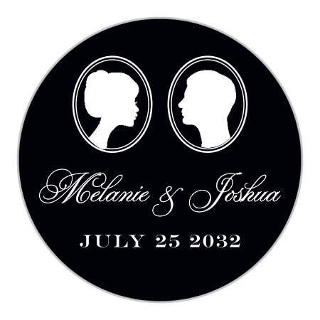 Stately Silhouette Wedding Stickers