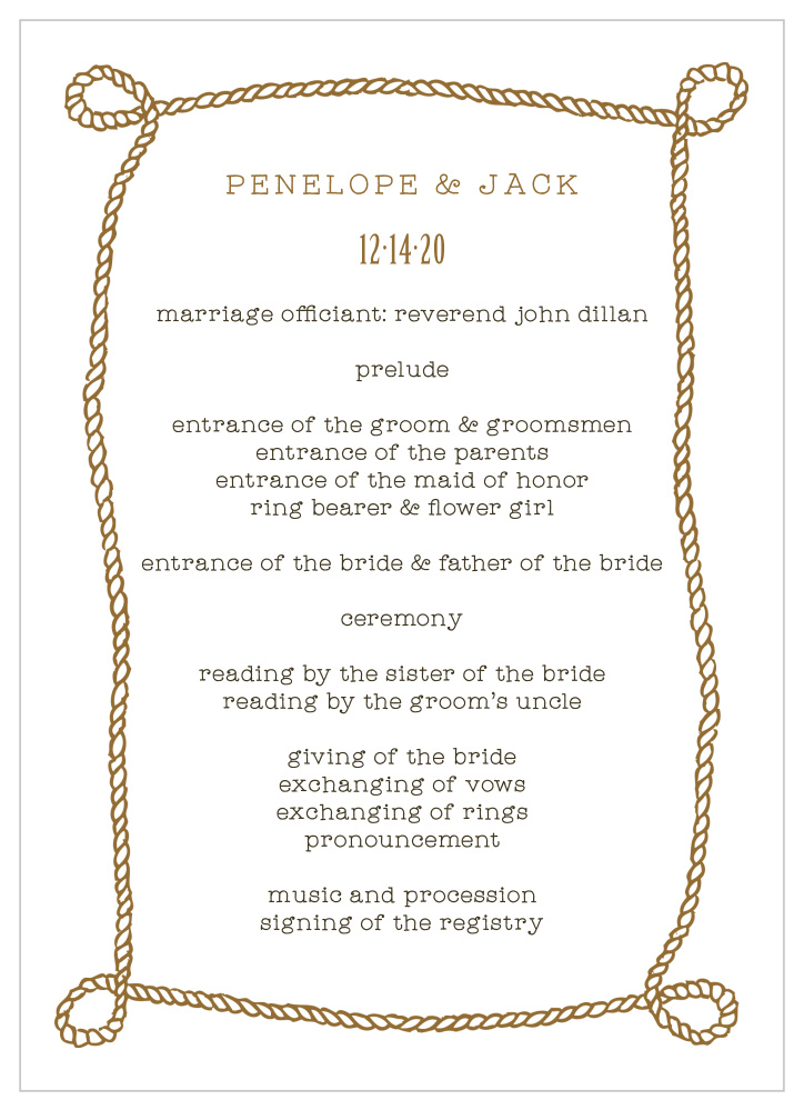 Fly Away Wedding Programs