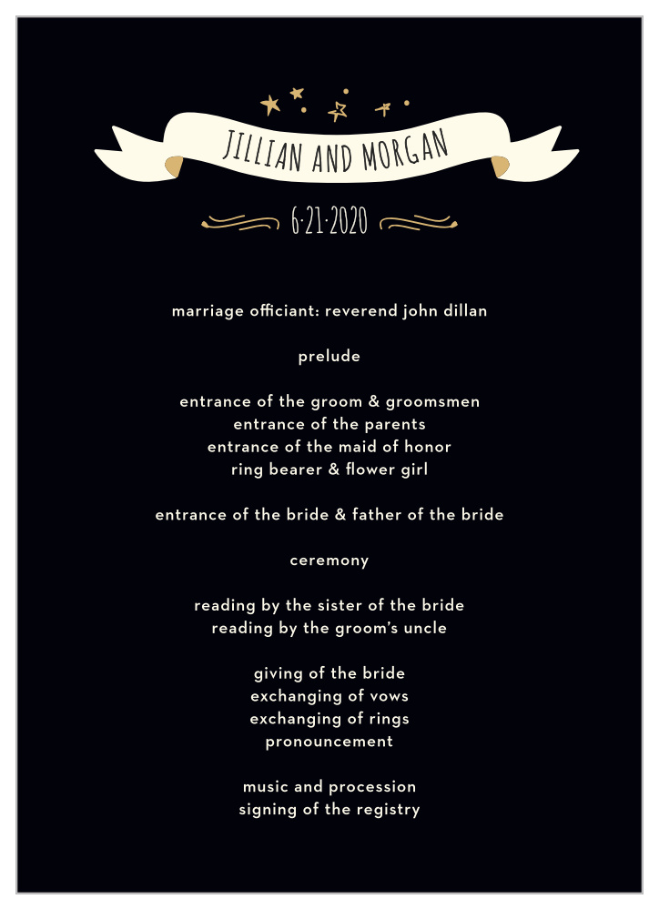 Good Times Foil Wedding Programs