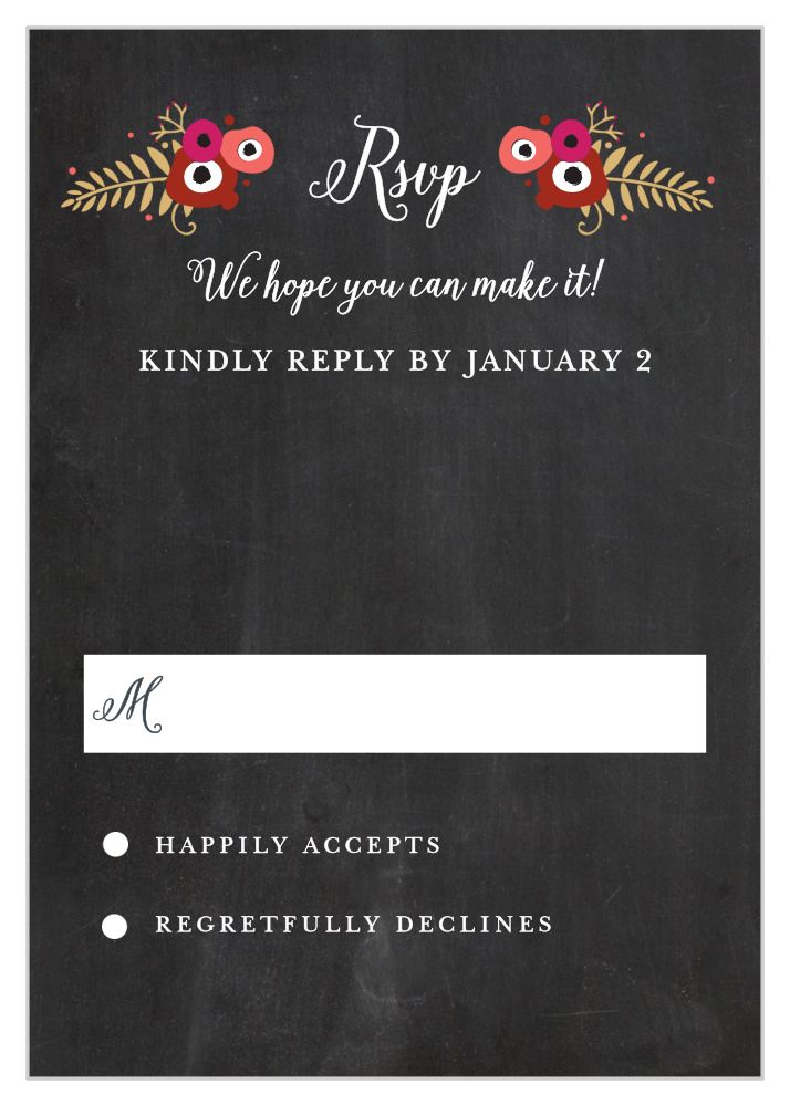 Chalkboard Blossom Foil Response Cards