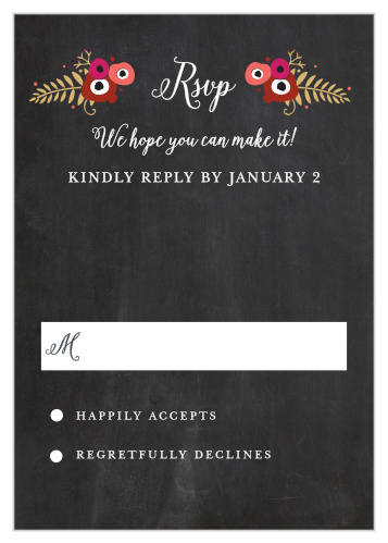 Chalkboard Blossom Foil Response Cards