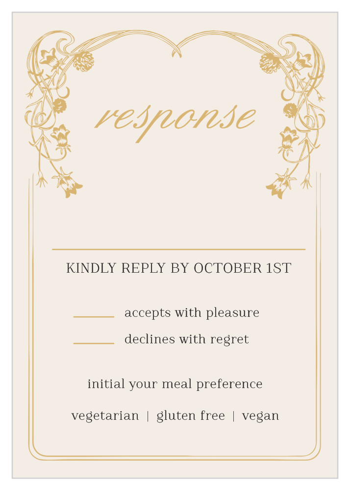 Floral Nouveau Foil Response Cards