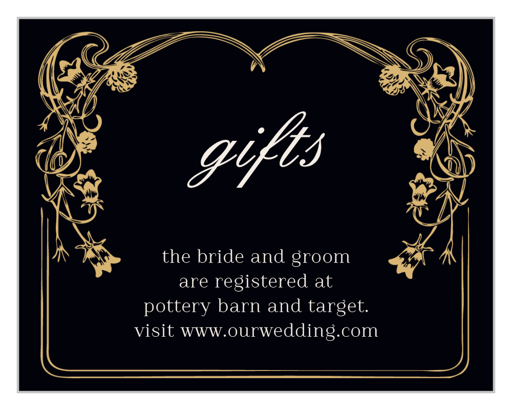 Floral Nouveau Foil Registry Cards