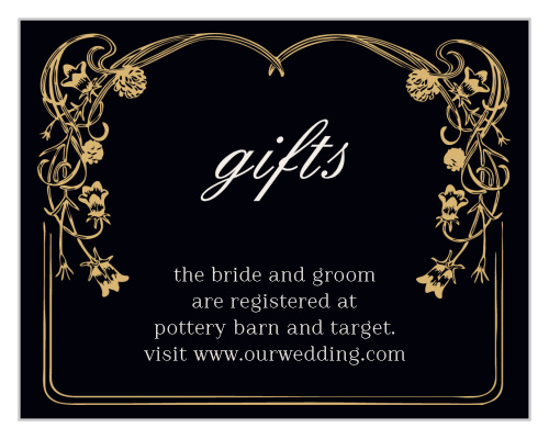 Floral Nouveau Foil Registry Cards