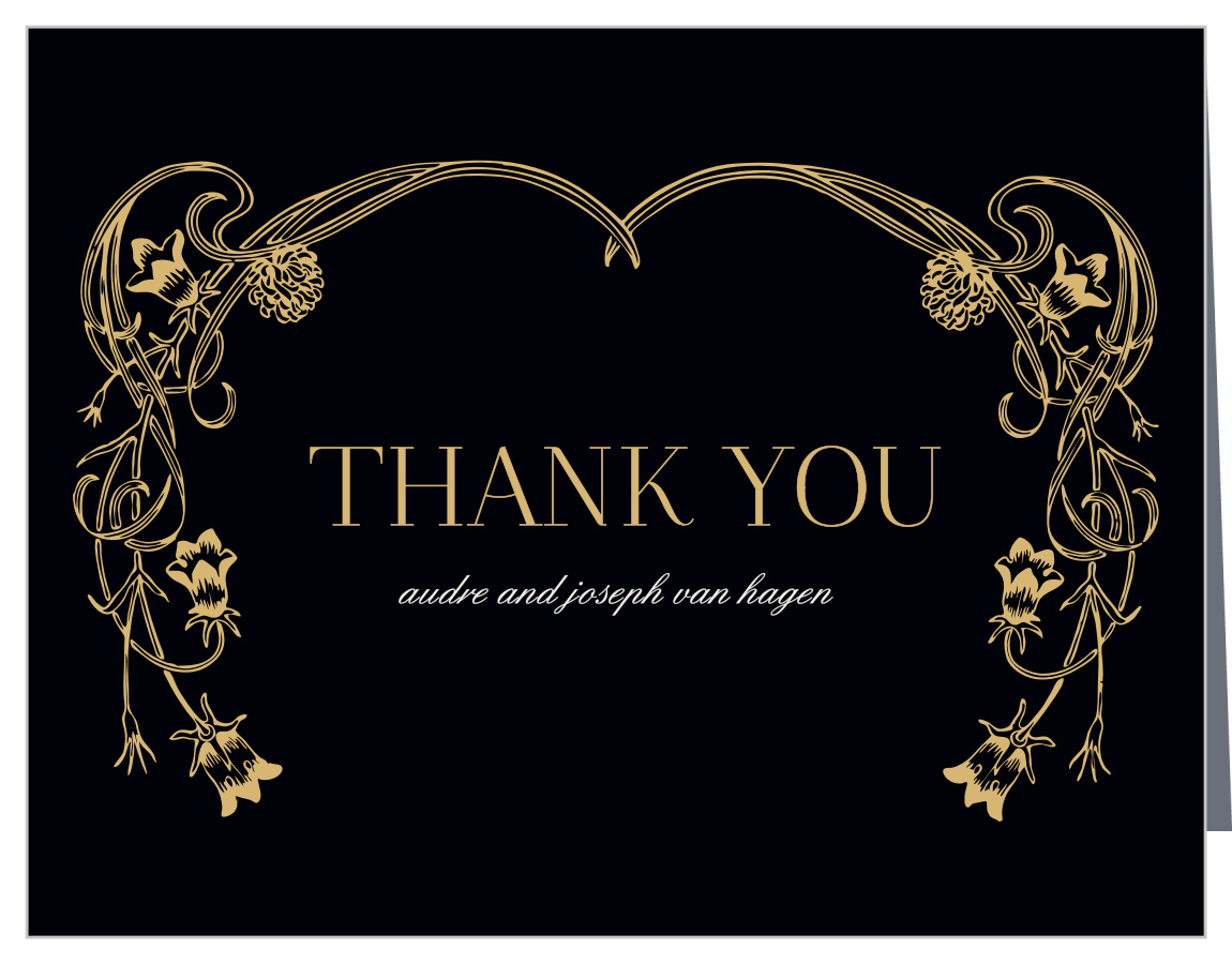 Floral Nouveau Foil Wedding Thank You Cards