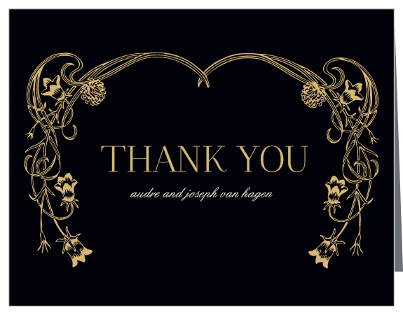 Floral Nouveau Foil Wedding Thank You Cards