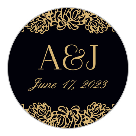 Floral Nouveau Foil Wedding Stickers