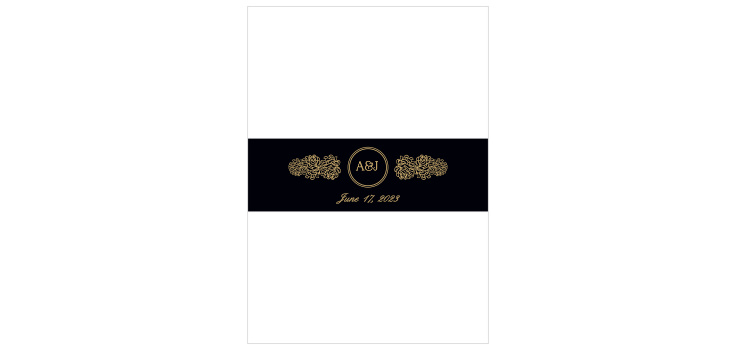 Floral Nouveau Foil Wedding Belly Bands