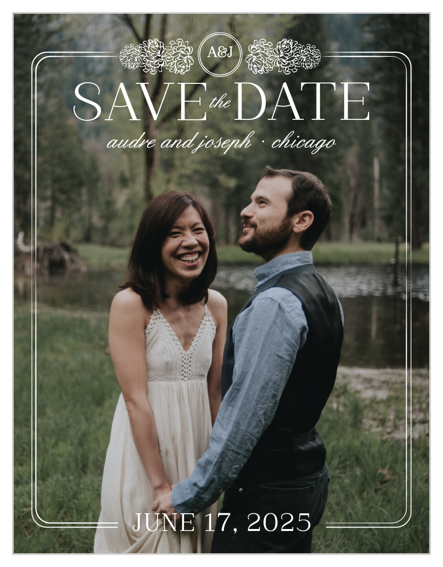 Floral Nouveau Save the Date Cards