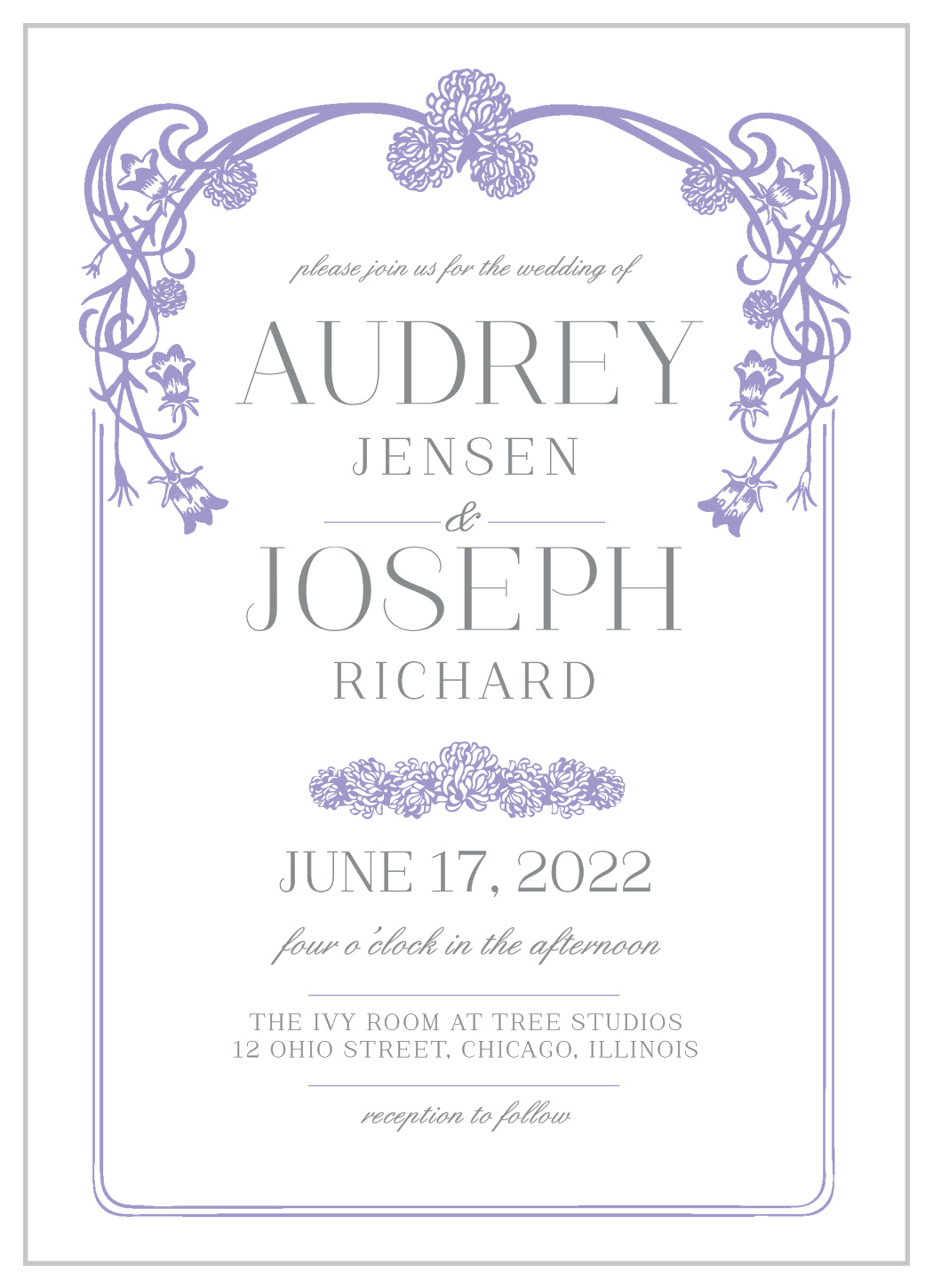 Floral Nouveau Wedding Invitations