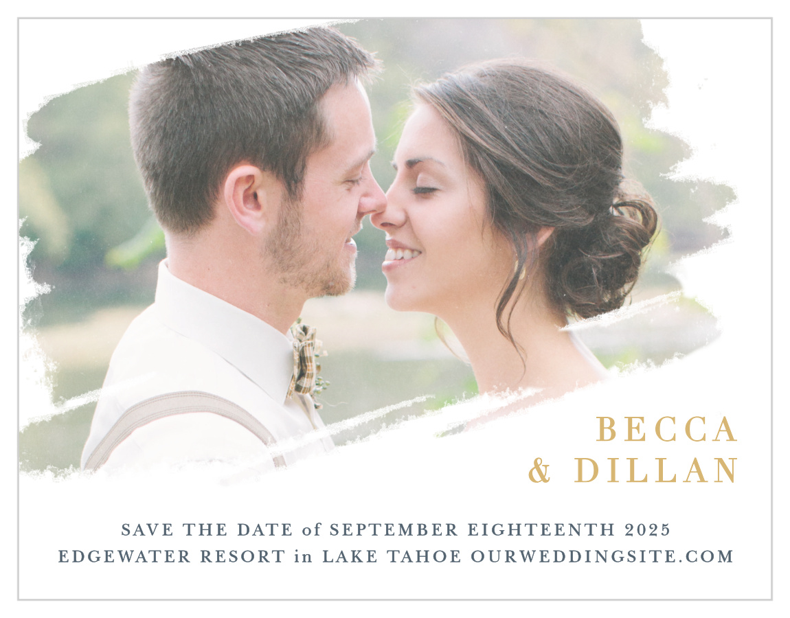 Brushstroke Bliss Foil Save the Date Cards
