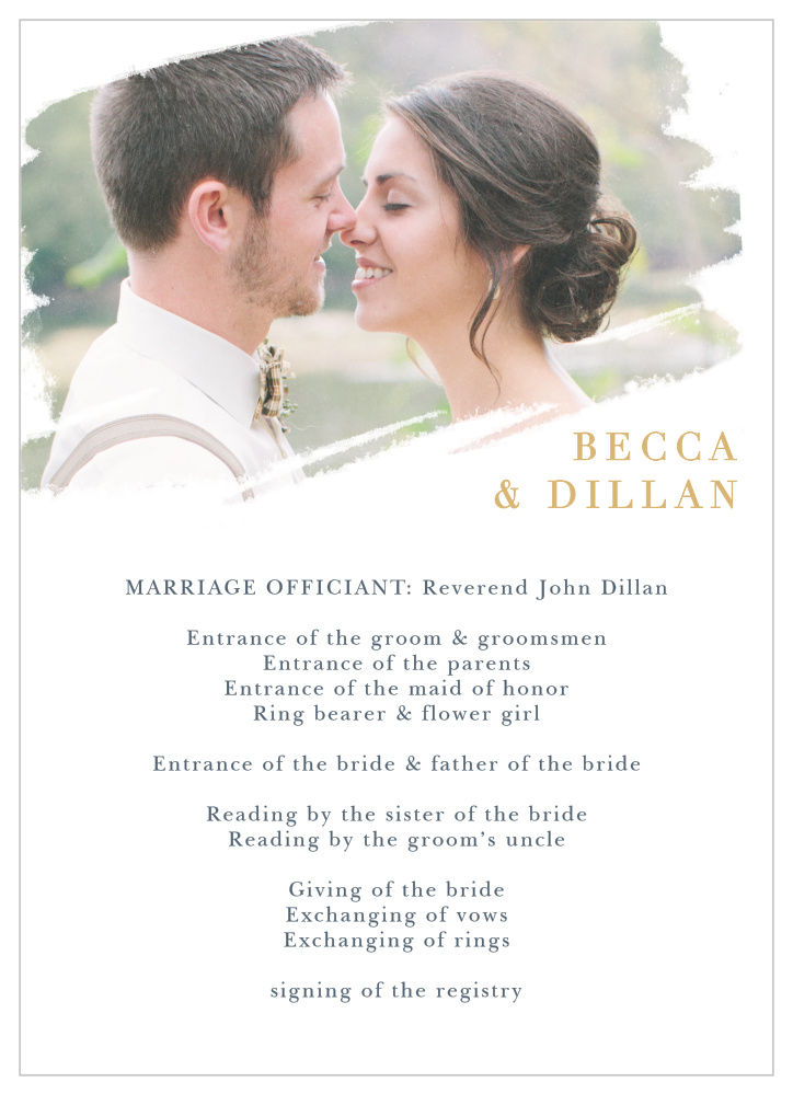 Brushstroke Bliss Foil Wedding Programs