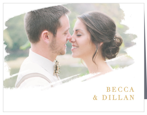 Brushstroke Bliss Foil Wedding Thank You Cards