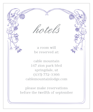 Floral Nouveau Accommodation Cards