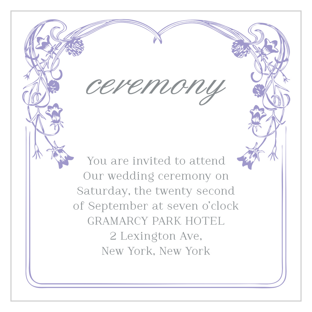 Floral Nouveau Ceremony Cards