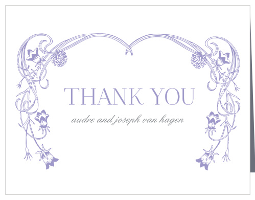 Floral Nouveau Wedding Thank You Cards
