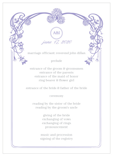 Floral Nouveau Wedding Programs