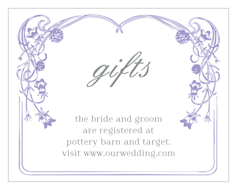 Floral Nouveau Registry Cards