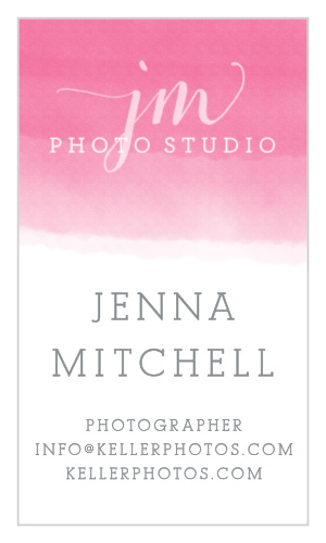 The Ombre Logo Business Cards' trendy design makes your information pop.