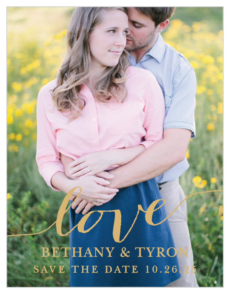 Love Script Foil Save the Date Cards