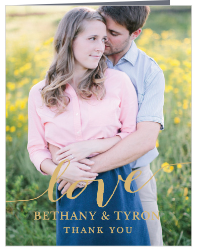 Love Script Foil Wedding Thank You Cards