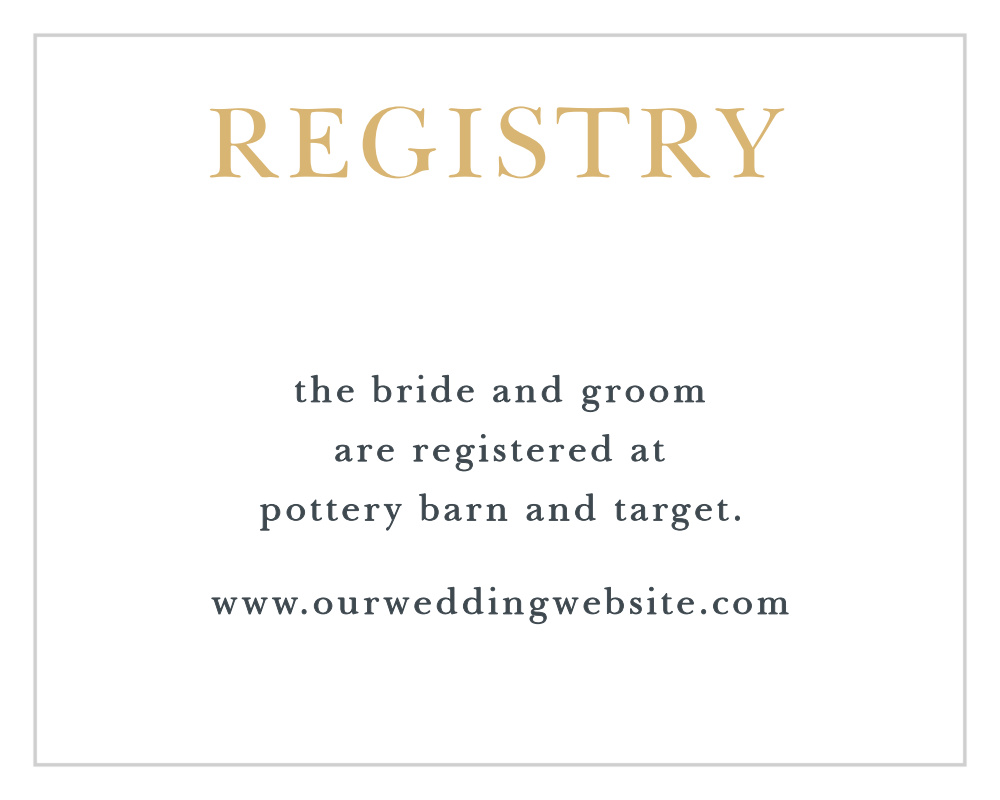 Love Script Foil Registry Cards