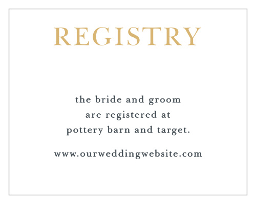 Love Script Foil Registry Cards