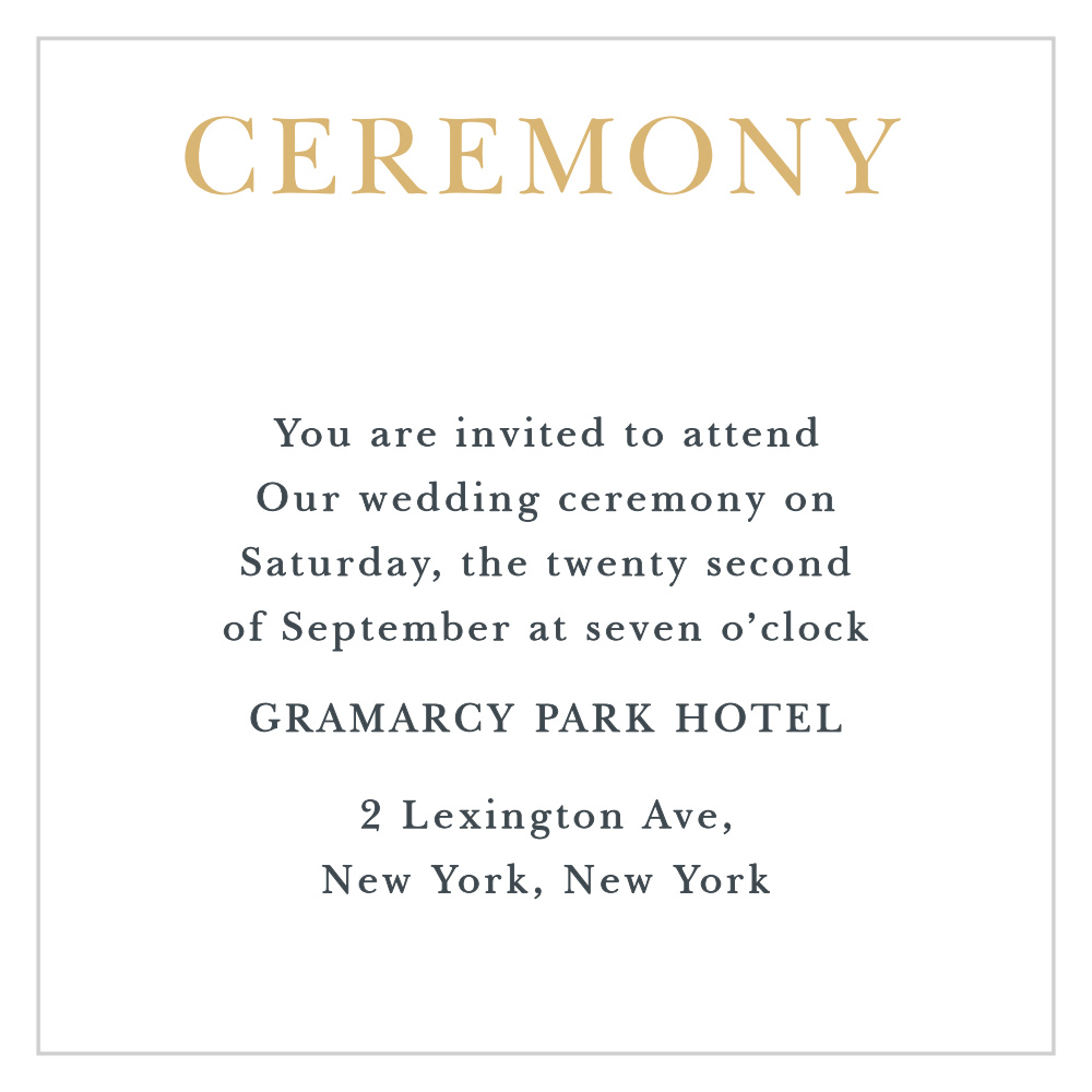 Love Script Foil Ceremony Cards