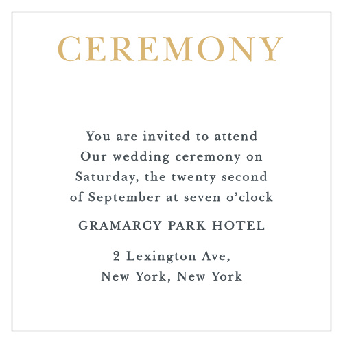 Love Script Foil Ceremony Cards