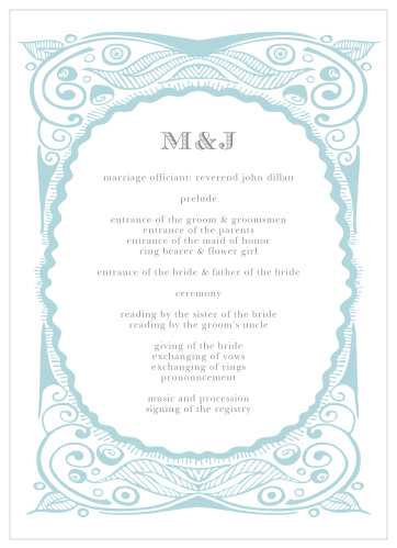 Hand Drawn Frame Wedding Programs