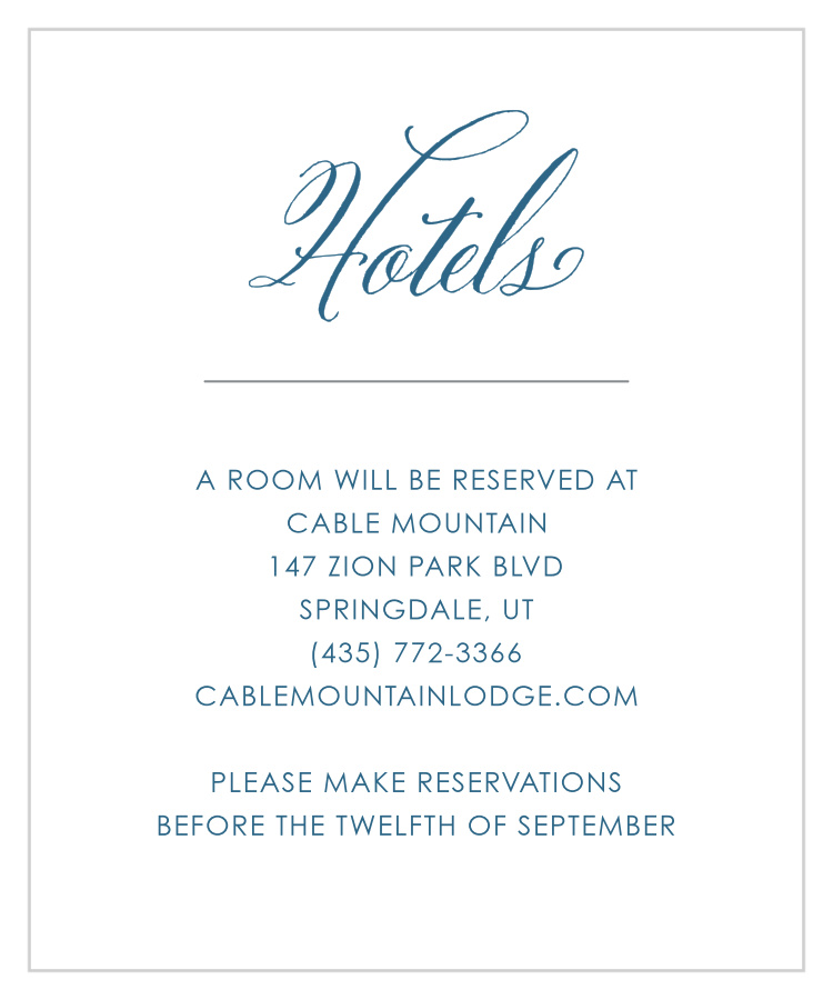 Elegant Frame Accommodation Cards