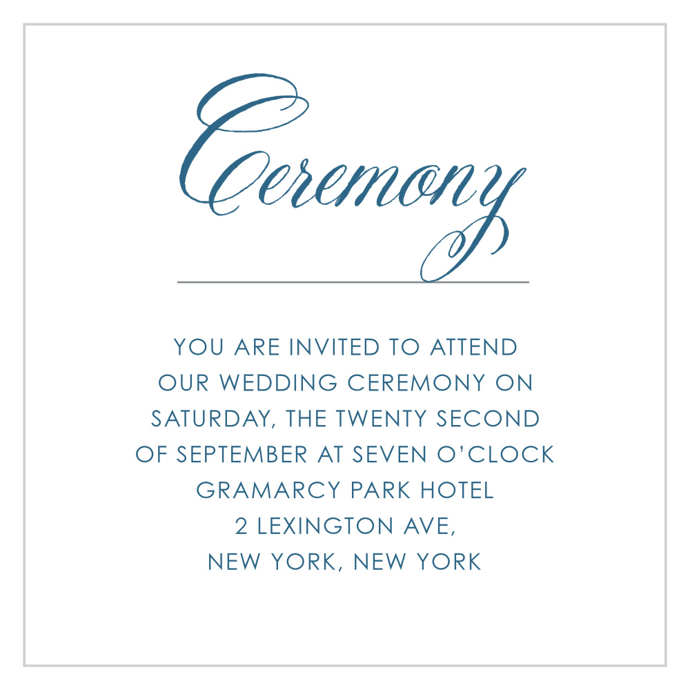 Elegant Frame Ceremony Cards