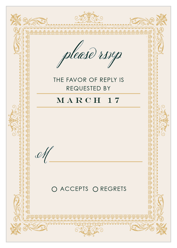 Elegant Frame Foil Response Cards