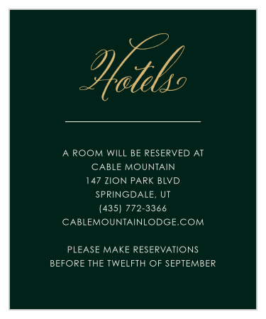 Elegant Frame Foil Accommodation Cards