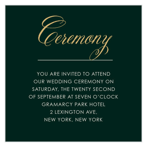 Elegant Frame Foil Ceremony Cards