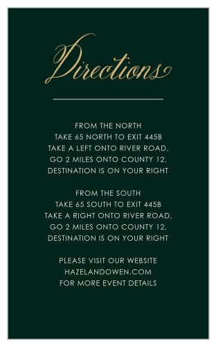 Elegant Frame Foil Direction Cards