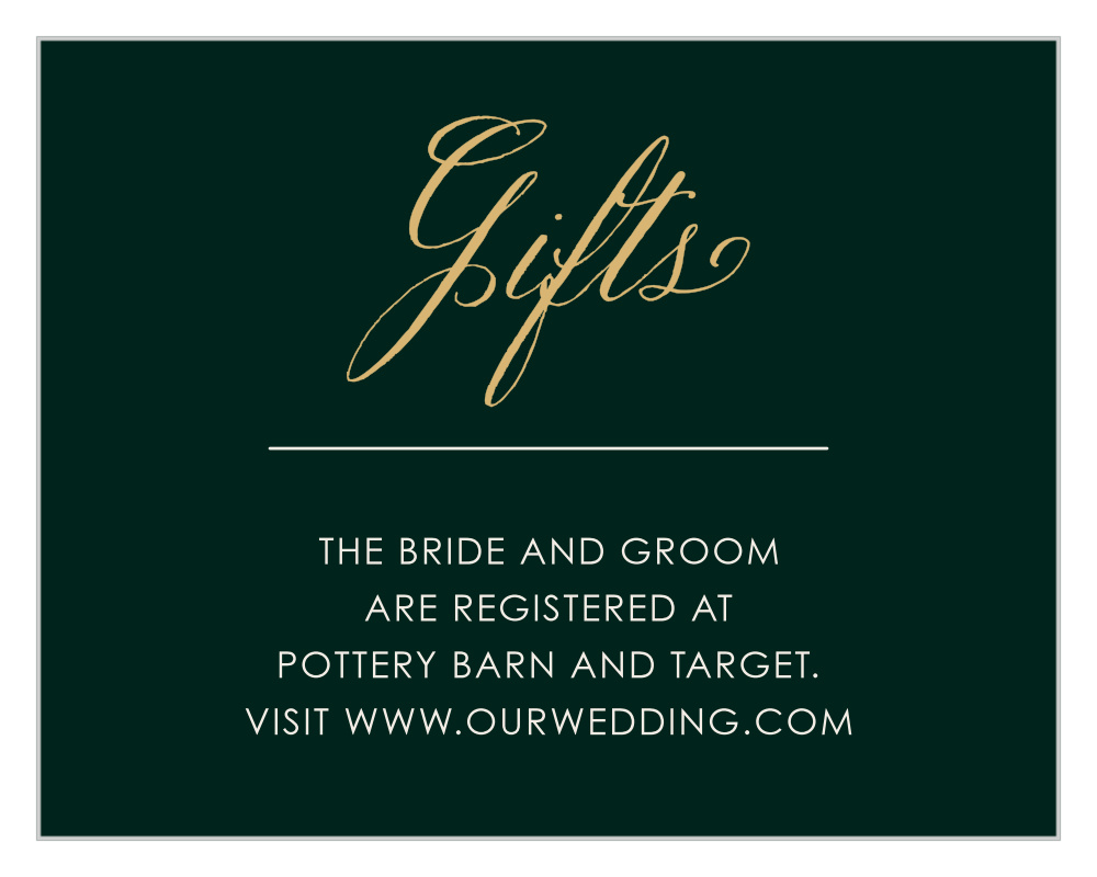 Elegant Frame Foil Registry Cards