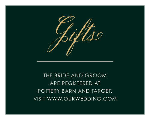 Elegant Frame Foil Registry Cards