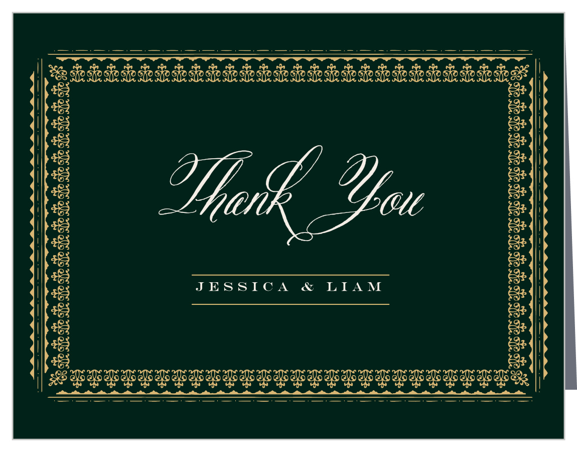 Elegant Frame Foil Wedding Thank You Cards