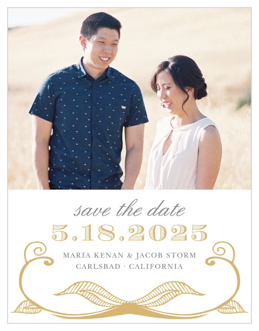 Hand Drawn Frame Foil Save the Date Cards