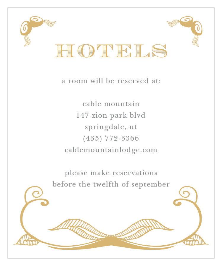 Hand Drawn Frame Foil Accommodation Cards