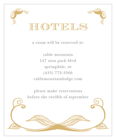 Hand Drawn Frame Foil Accommodation Cards
