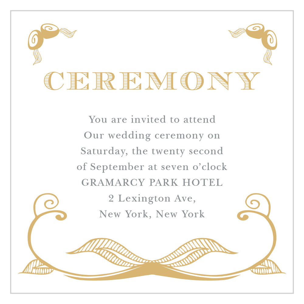 Hand Drawn Frame Foil Ceremony Cards