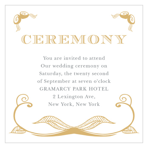 Hand Drawn Frame Foil Ceremony Cards