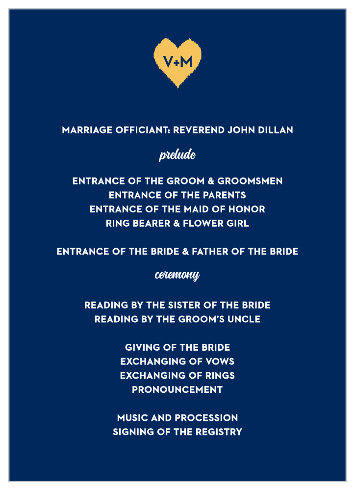Common Thread Wedding Programs